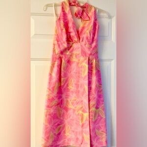Lilly Pulitzer Pink and Yellow Silk Dress